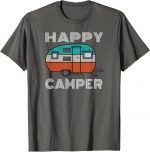 Happy Camper Camping Shirts Blue Boler Trailer Camp Tshirt