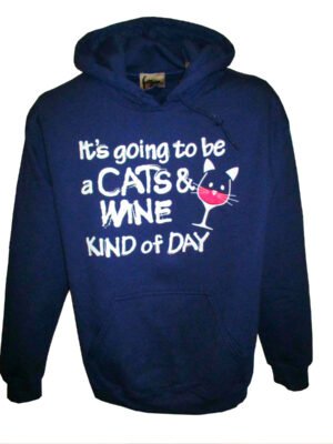 QAN7783 Cats And Wine Kind Of Day Hoodie