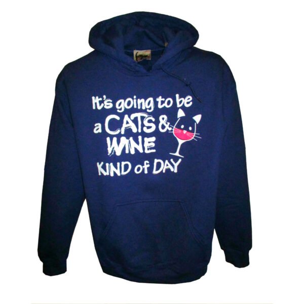 QAN7783 Cats And Wine Kind Of Day Hoodie