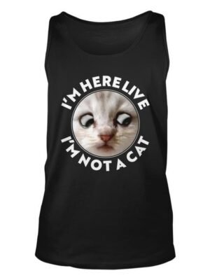 QAN7783 Funny Zoom Lawyer Cat Meme Im Here Live Im Not A Cat Unisex Tank Top