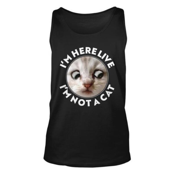 QAN7783 Funny Zoom Lawyer Cat Meme Im Here Live Im Not A Cat Unisex Tank Top