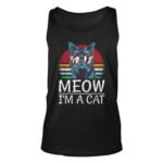 QAN7783 Meow Im A Cat - Funny Gift Halloween Men Women Tank Top Graphic Print Unisex