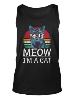 QAN7783 Meow Im A Cat - Funny Gift Halloween Men Women Tank Top Graphic Print Unisex